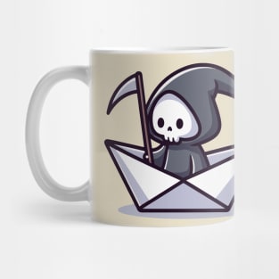 Cute grim reaper on Paper boat Mug